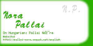 nora pallai business card